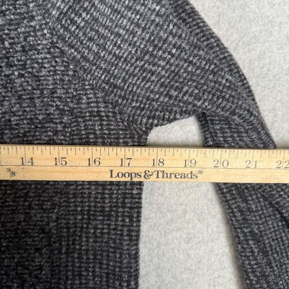 Title Nine Women Small Wool Blend Zip Front Swacket Sweater Jacket Black Pockets - Picture 5 of 7